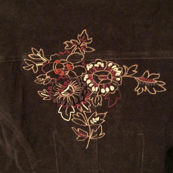 BGN&CO Brown Corduroy Embroidered Jacket - Size 7 - Picture 7 of 8